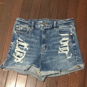 American Eagle Outfitters Distressed Blue Denim Jean Shorts